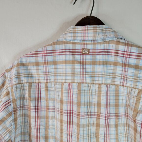 Vtg ECKO UNLIMITED SHIRT MEN XL MADRAS PLAID SHORT SLEEVE Pre Owned - Picture 11 of 16